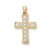 Plain Latin Cross Pendant With Diamonds -Fashion Accessories CM 2229 774810