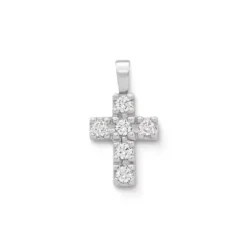 Petite Latin Cross Pendant With Diamonds