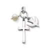 Faithful Spirit Cross Pendant With Cultured Pearl -Fashion Accessories CM 2358 219660
