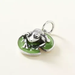 Enamel Frog On Lily Pad Charm -Fashion Accessories CM 5631 875243 altS