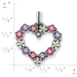 Enamel Floral Heart Wreath Pendant -Fashion Accessories CM 5973 281467 rul