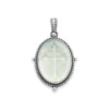 Sculpted Les Fleurs Cross Layered Gemstone Pendant -Fashion Accessories CM 6024 252085