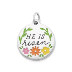 Enamel "He Is Risen" Charm