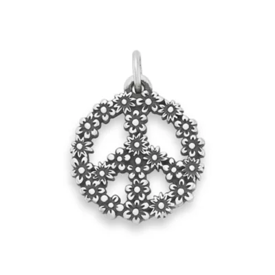 Floral Peace Sign Charm 3 Floral Peace Sign Charm