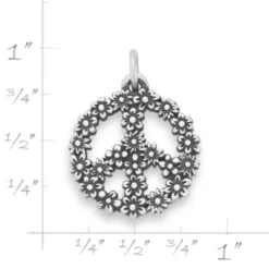 Floral Peace Sign Charm 11 Floral Peace Sign Charm -Fashion Accessories CM 6145 798585 rul