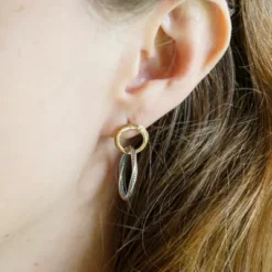 Connected Circles Drop Earrings 8 Connected Circles Drop Earrings -Fashion Accessories EP 1898 262777 IGC